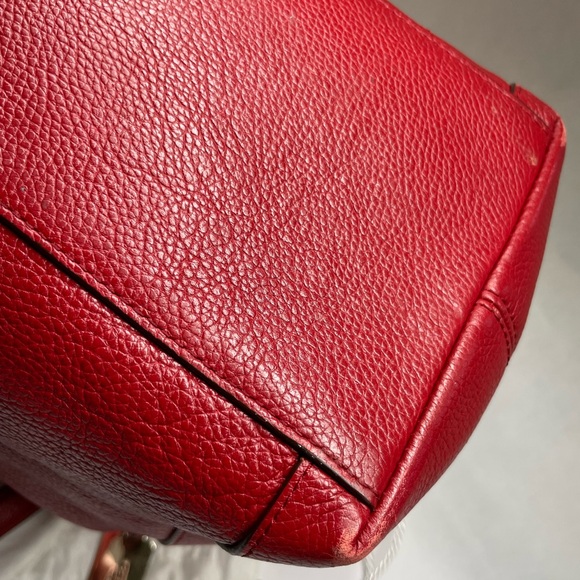 Coach Edie Pebbled Leather (33547) Shoulder Bag in Red with Dust Bag - Picture 6 of 16